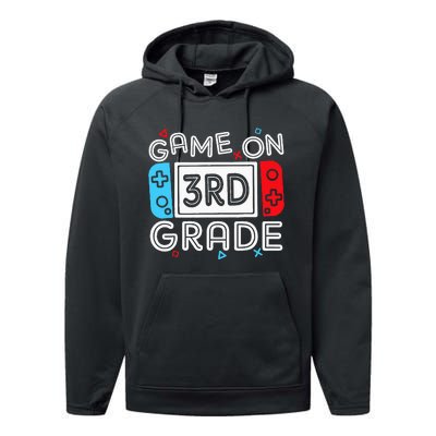 Game On 3rd Grade Third Back To School First Day Kids Performance Fleece Hoodie