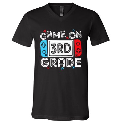 Game On 3rd Grade Third Back To School First Day Kids V-Neck T-Shirt