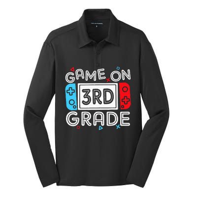 Game On 3rd Grade Third Back To School First Day Kids Silk Touch Performance Long Sleeve Polo