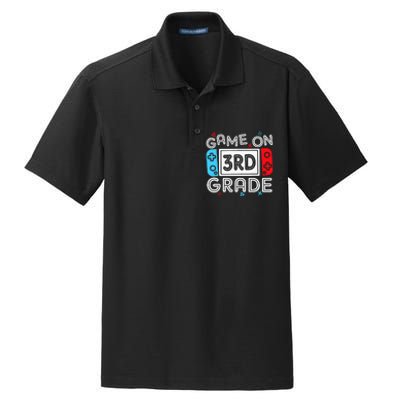 Game On 3rd Grade Third Back To School First Day Kids Dry Zone Grid Polo