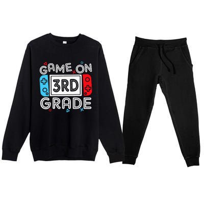 Game On 3rd Grade Third Back To School First Day Kids Premium Crewneck Sweatsuit Set