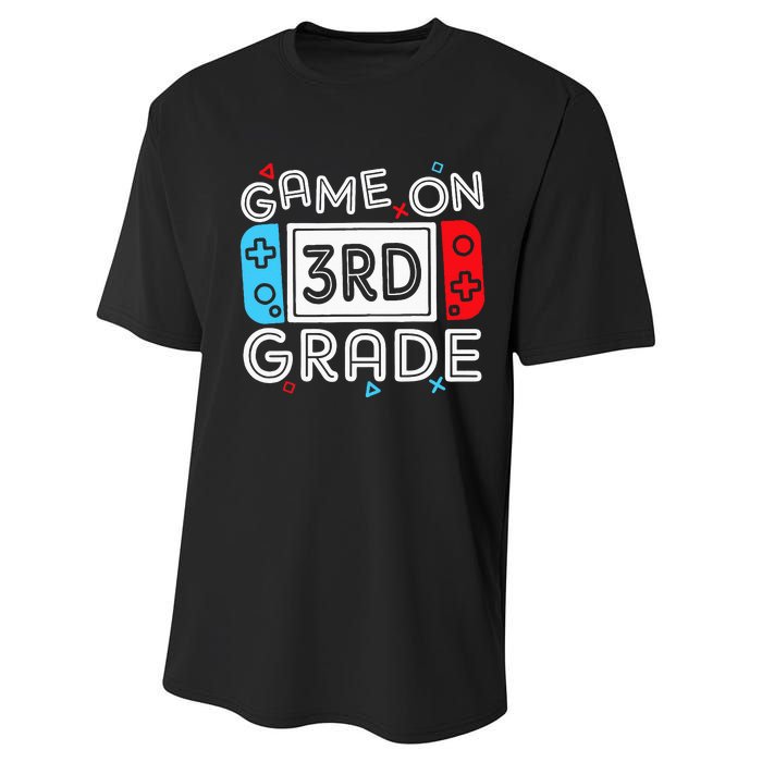 Game On 3rd Grade Third Back To School First Day Kids Performance Sprint T-Shirt