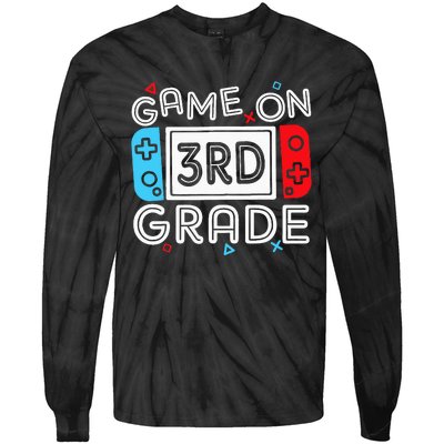 Game On 3rd Grade Third Back To School First Day Kids Tie-Dye Long Sleeve Shirt