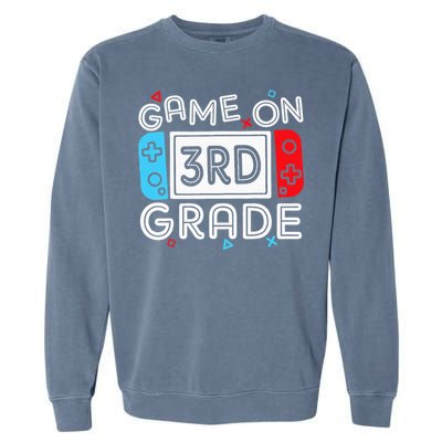 Game On 3rd Grade Third Back To School First Day Kids Garment-Dyed Sweatshirt