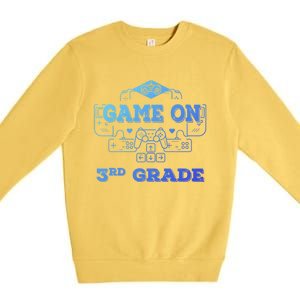 Game On 3Rd Grade Cool Back To School Gamers Gift Premium Crewneck Sweatshirt