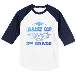 Game On 3Rd Grade Cool Back To School Gamers Gift Baseball Sleeve Shirt