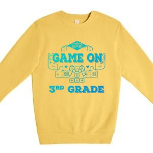 Game On 3Rd Grade Cool Back To School Gamers Gift Premium Crewneck Sweatshirt