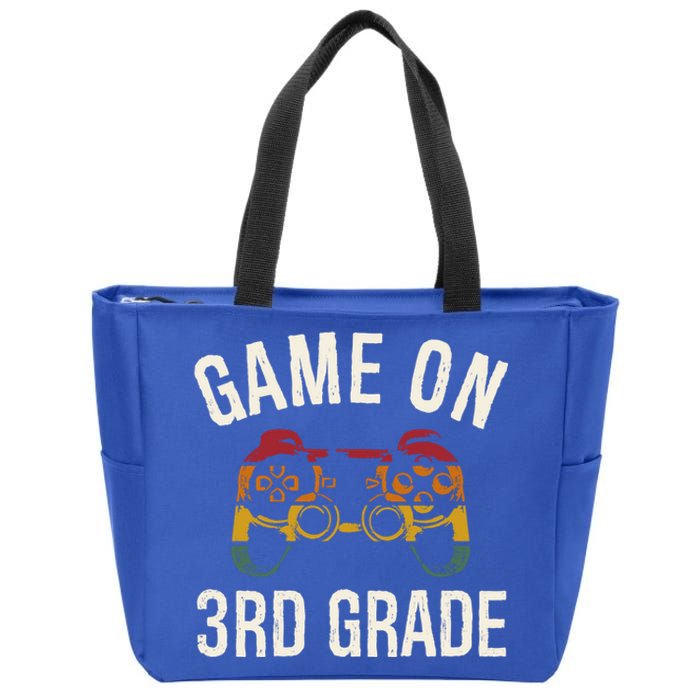 Game On 3Rd Grade Funny Back To School First Day Of Sc Cool Gift Zip Tote Bag