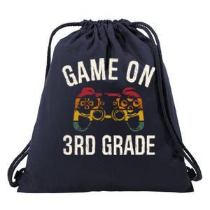 Game On 3Rd Grade Funny Back To School First Day Of Sc Cool Gift Drawstring Bag