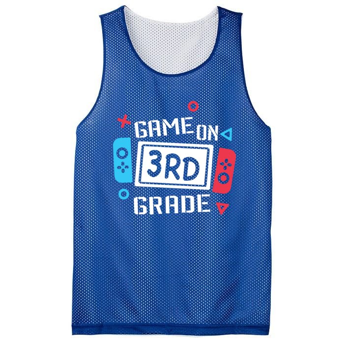 Game On 3Rd Grade Gift Third Grade Back To School Gift Mesh Reversible Basketball Jersey Tank