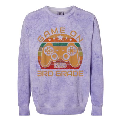 Game On 3rd Grade First Day Gamer Gift Back To School Colorblast Crewneck Sweatshirt