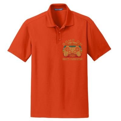 Game On 3rd Grade First Day Gamer Gift Back To School Dry Zone Grid Polo