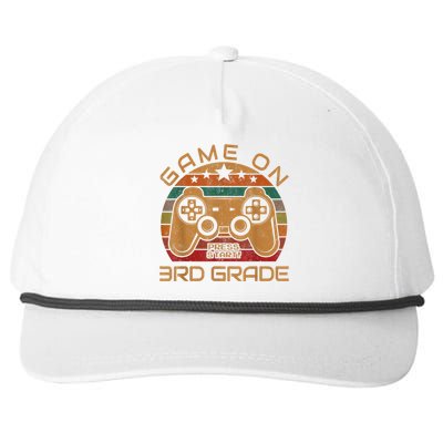 Game On 3rd Grade First Day Gamer Gift Back To School Snapback Five-Panel Rope Hat