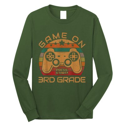 Game On 3rd Grade First Day Gamer Gift Back To School Long Sleeve Shirt