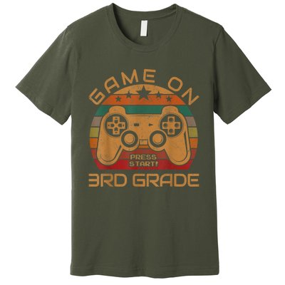 Game On 3rd Grade First Day Gamer Gift Back To School Premium T-Shirt