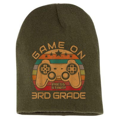 Game On 3rd Grade First Day Gamer Gift Back To School Short Acrylic Beanie