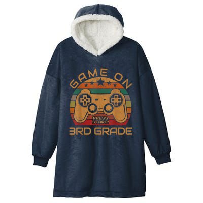 Game On 3rd Grade First Day Gamer Gift Back To School Hooded Wearable Blanket