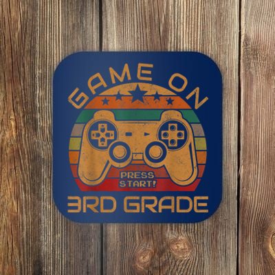 Game On 3rd Grade First Day Gamer Gift Back To School Coaster