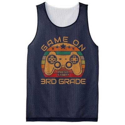 Game On 3rd Grade First Day Gamer Gift Back To School Mesh Reversible Basketball Jersey Tank