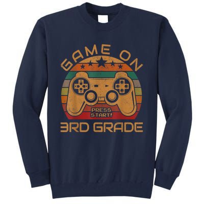 Game On 3rd Grade First Day Gamer Gift Back To School Tall Sweatshirt