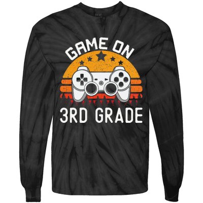 Game On 3rd Grade Back To School Third Grade Gamer Tie-Dye Long Sleeve Shirt