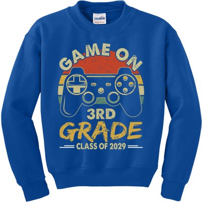 Game On 3Rd Grade Gamer Class Of 2029 Vintaged Fun S Gift Kids Sweatshirt