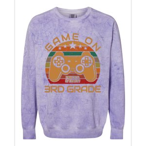 Game On 3rd Grade First Day Gamer Gift Back to School Colorblast Crewneck Sweatshirt