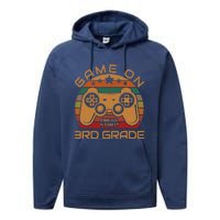 Game On 3rd Grade First Day Gamer Gift Back to School Performance Fleece Hoodie