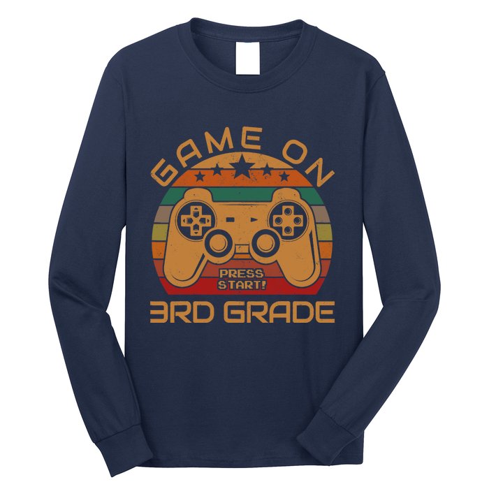 Game On 3rd Grade First Day Gamer Gift Back to School Long Sleeve Shirt