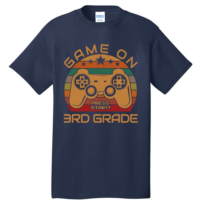 Game On 3rd Grade First Day Gamer Gift Back to School Tall T-Shirt