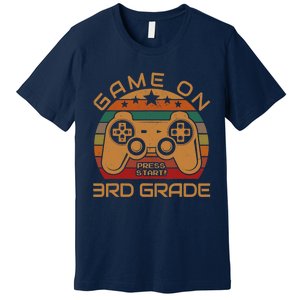 Game On 3rd Grade First Day Gamer Gift Back to School Premium T-Shirt