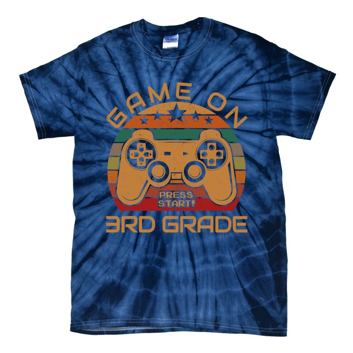 Game On 3rd Grade First Day Gamer Gift Back to School Tie-Dye T-Shirt