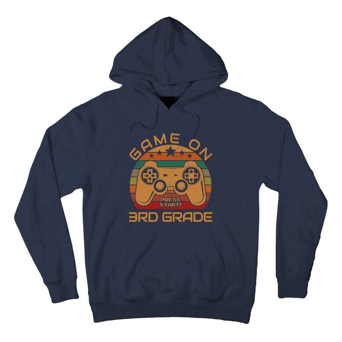 Game On 3rd Grade First Day Gamer Gift Back to School Tall Hoodie