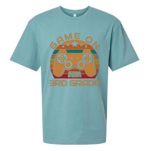 Game On 3rd Grade First Day Gamer Gift Back to School Sueded Cloud Jersey T-Shirt