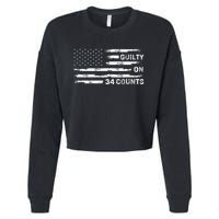 Guilty On 34 Counts Retro American Cropped Pullover Crew