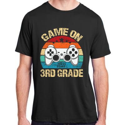 Game On 3rd Grade Back To School 3rd Grade Level Unlocked Adult ChromaSoft Performance T-Shirt