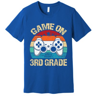 Game On 3rd Grade Back To School 3rd Grade Level Unlocked Premium T-Shirt