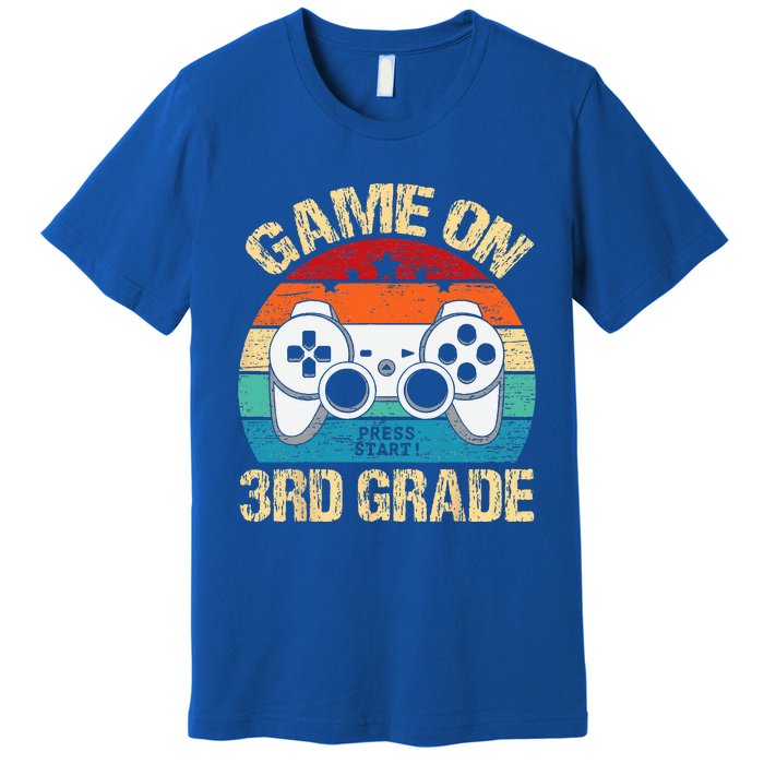 Game On 3rd Grade Back To School 3rd Grade Level Unlocked Premium T-Shirt