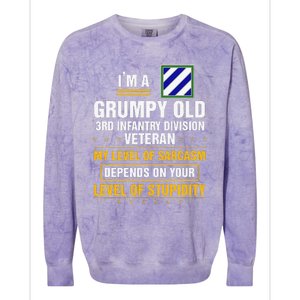 Grumpy Old 3rd Infantry Division Veteran Father Day Colorblast Crewneck Sweatshirt