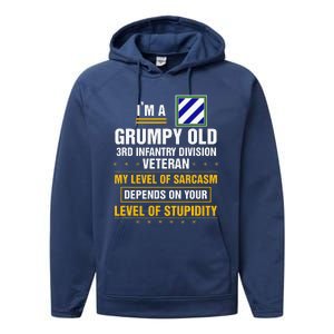 Grumpy Old 3rd Infantry Division Veteran Father Day Performance Fleece Hoodie