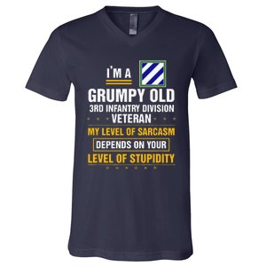 Grumpy Old 3rd Infantry Division Veteran Father Day V-Neck T-Shirt