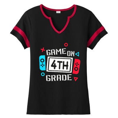 Game On 4th Grade Fourth Grade Back To School Ladies Halftime Notch Neck Tee