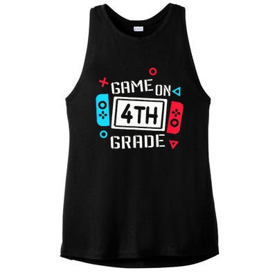 Game On 4th Grade Fourth Grade Back To School Ladies PosiCharge Tri-Blend Wicking Tank