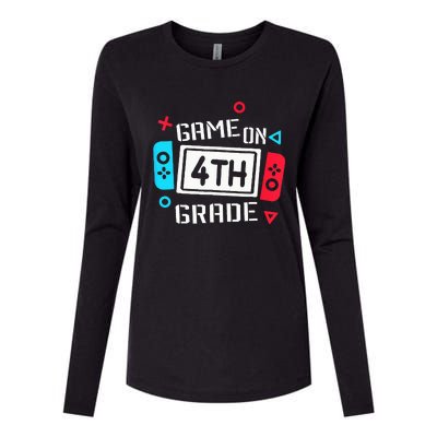 Game On 4th Grade Fourth Grade Back To School Womens Cotton Relaxed Long Sleeve T-Shirt