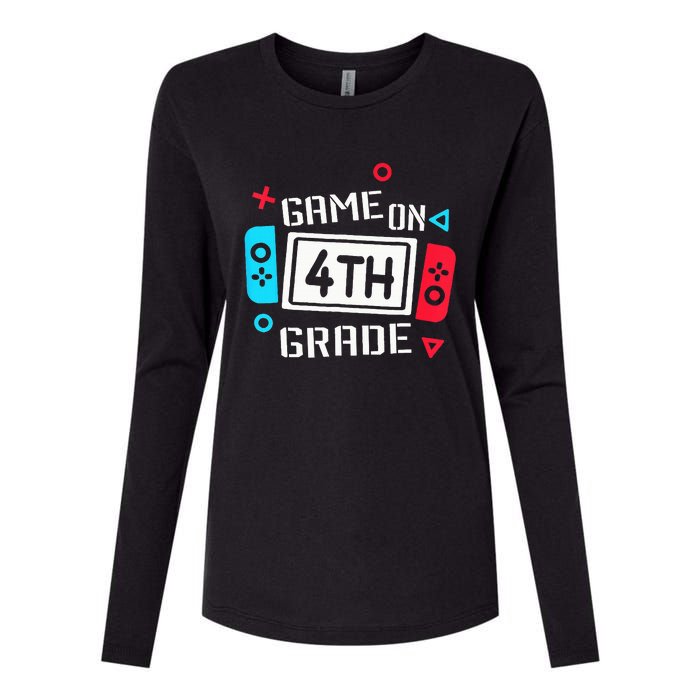 Game On 4th Grade Fourth Grade Back To School Womens Cotton Relaxed Long Sleeve T-Shirt