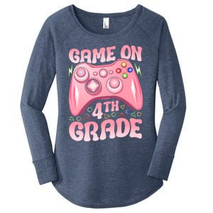 Game On 4Th Grade Back To School 4Th Grade Video Games Great Gift Women's Perfect Tri Tunic Long Sleeve Shirt