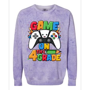 Game On 4Th Grade Back To School Fourth Grade Level Unlocked Gift Colorblast Crewneck Sweatshirt