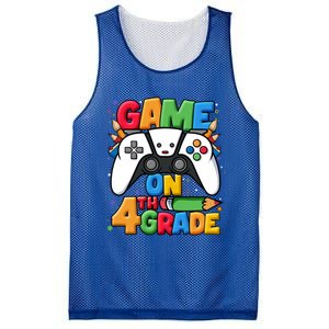 Game On 4Th Grade Back To School Fourth Grade Level Unlocked Gift Mesh Reversible Basketball Jersey Tank