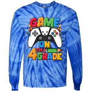 Game On 4Th Grade Back To School Fourth Grade Level Unlocked Gift Tie-Dye Long Sleeve Shirt