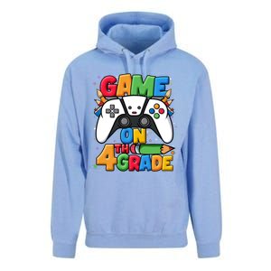 Game On 4Th Grade Back To School Fourth Grade Level Unlocked Gift Unisex Surf Hoodie